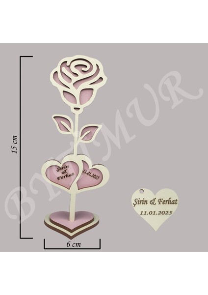 Düğün Nişan Nikah Kına Söz Hediyelik Gonca Gül Model Iki Kalp Süslü Kutu 50 Adet modelleri