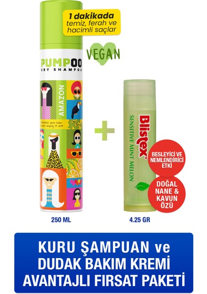 Sensıtıve Mınt Melon Uzun Süreli Nemlenmeyi Destekleyen Kurtarıcı Dudak Bakım Kremi + Pumpoo Kuru Şampuan