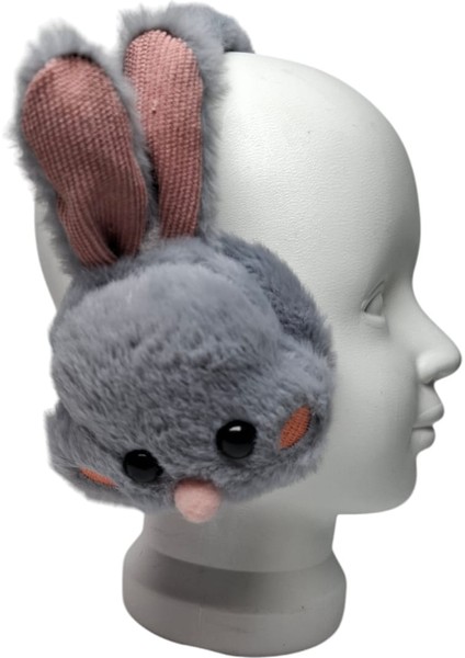 Kız Çocuk Gri Renk Tavşan Figürlü Kışlık Peluş Kulaklık fırsatları