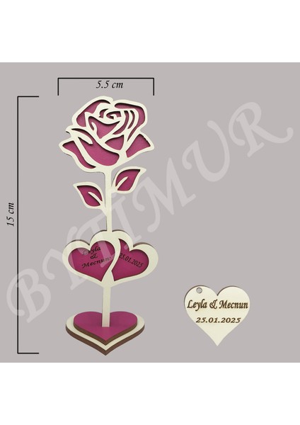 Düğün Nişan Nikah Kına Söz Hediyelik Açmış Gül Model Iki Kalp Süslü Kutu 50 Adet modelleri