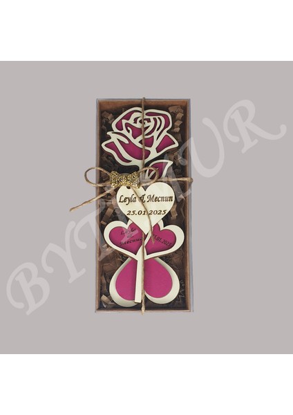 Düğün Nişan Nikah Kına Söz Hediyelik Açmış Gül Model Iki Kalp Süslü Kutu 50 Adet indirimleri