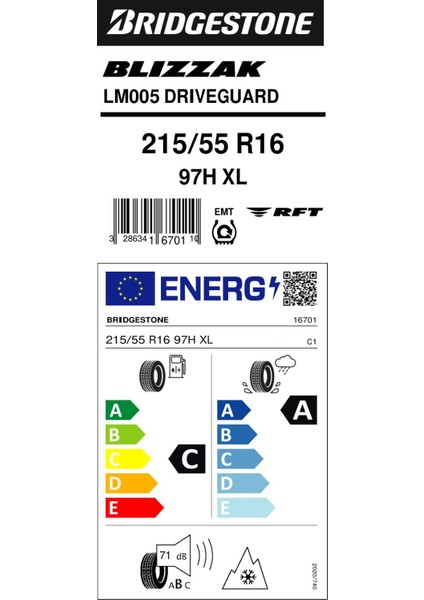 215/55 R16 97H Xl LM005 Driveguard Rft Oto Kış Lastiği (Üretim Yılı:2023)