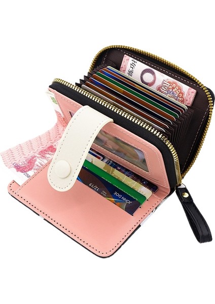 Sevimli Tavşan Baskılı Bayan Cüzdan Kısa Akordon Kart Yuvası Toka Para Cüzdanı Kimlik Çantası Fermuarlı Clutch (Yurt Dışından) indirimleri