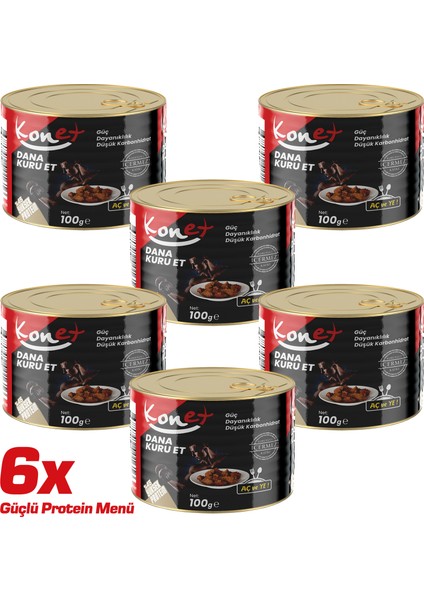 Güçlü Protein Menü 1 - Hazır Yemek / 6x Dana Kuru Et 100g
