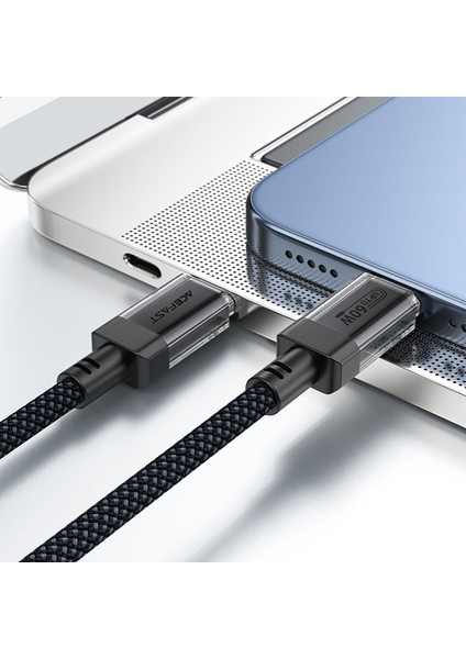 60W Güç Destekli Usb-C - Usb-C Şarj ve Data Kablosu - C12-03 (Acefast Türkiye Garantili)