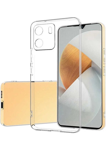 Vivo Y15S Kılıf Lüx Şeffaf Yumuşak Süper Silikon + Nano Ekran Koruyucu
