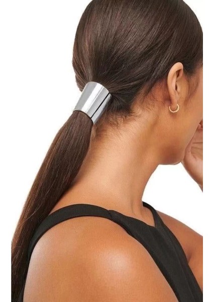 Gümüş Renk Metal At Kuyruğu Lastik Toka