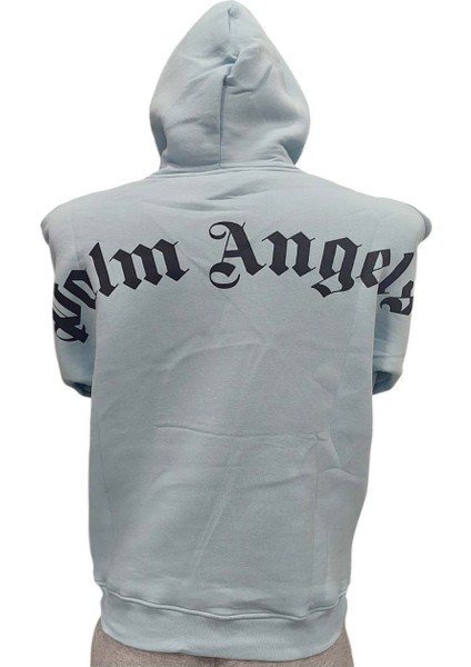 Erkek Açık Mavi Kapüşonlu Owersize Salaş Üç Iplik Sweat Shirt Esk-Plma indirimleri