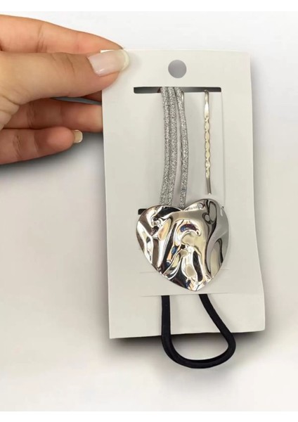 Gümüş Renk Metal Detaylı Lastik Toka ve Tel Toka Set fiyatları