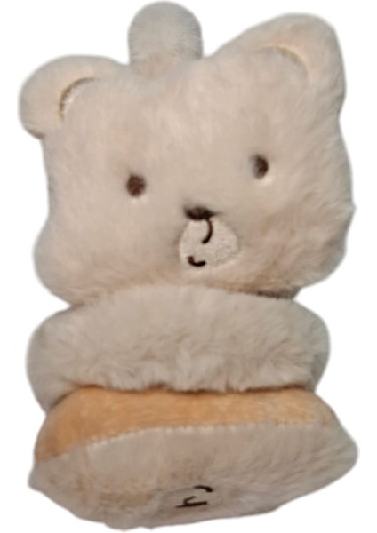 Erkek Çocuk Bej Renk Ayıcık Figürlü Kışlık Peluş Kulaklık