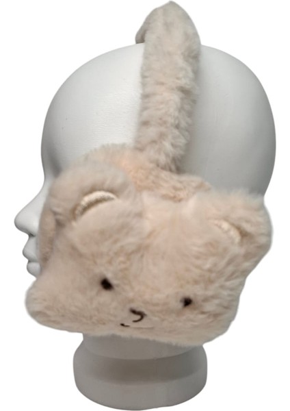 Erkek Çocuk Bej Renk Ayıcık Figürlü Kışlık Peluş Kulaklık modelleri