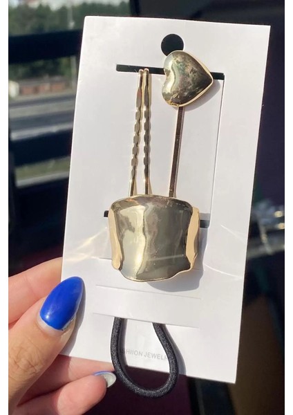 Altın Renk Metal Detaylı Lastik Toka ve Tel Toka Set fiyatları