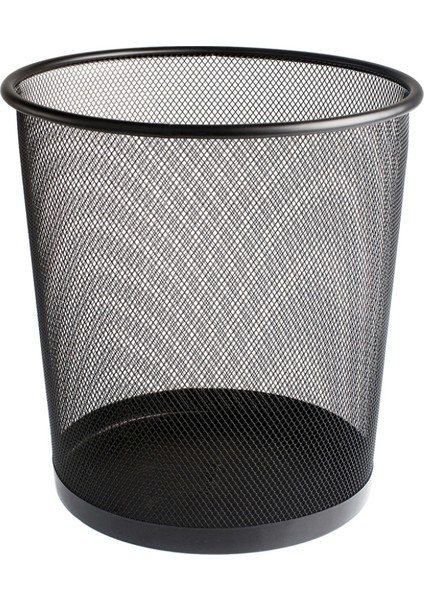 | Metal Perfore Çöp Kovası, Büyük Boy, Siyah, 12 Litre, Paslanmaz Metal