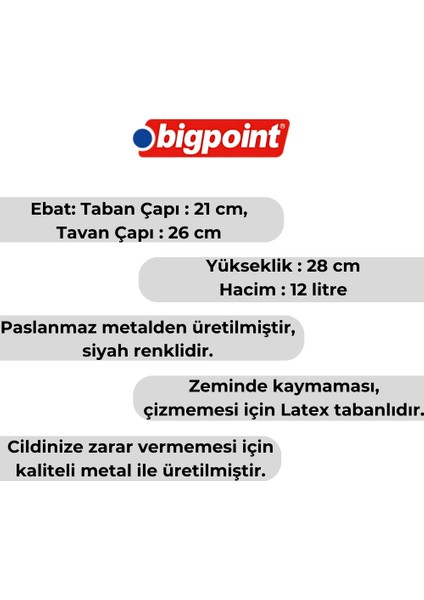 | Metal Perfore Çöp Kovası, Büyük Boy, Siyah, 12 Litre, Paslanmaz Metal modelleri