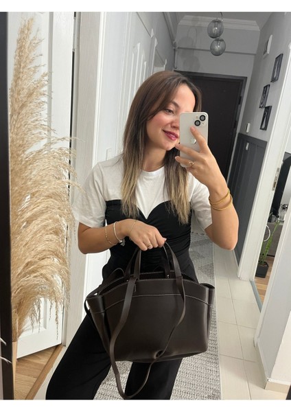 Büyük Boy Yavrulu Tote Çanta