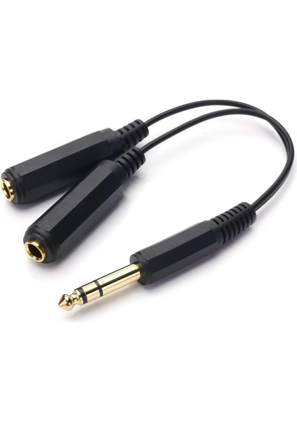 1x 6.3 mm Erkek To 2x 6.3 mm Dişi Stereo Çoklayıcı