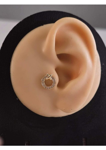 Halka x Artı Model Kıkırdak Piercing Tragus Helix Altın Kaplama Gold Renk Küpe fiyatları