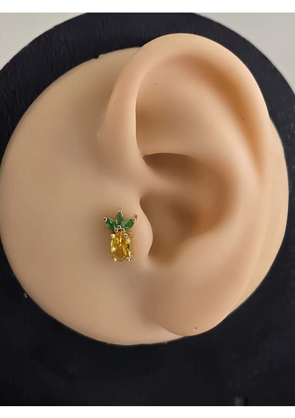 Ananas Model Kıkırdak Piercing Tragus Helix Silver Gümüş Renk Küpe fiyatları