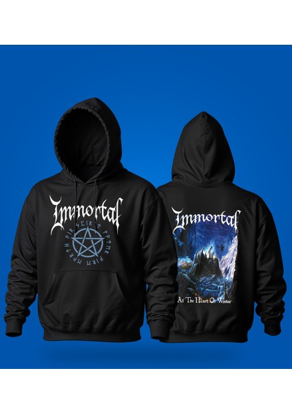 Immortal - At The Heart Of Winter' Baskılı Hoodıe & Dar Kalıp Sweatshırt