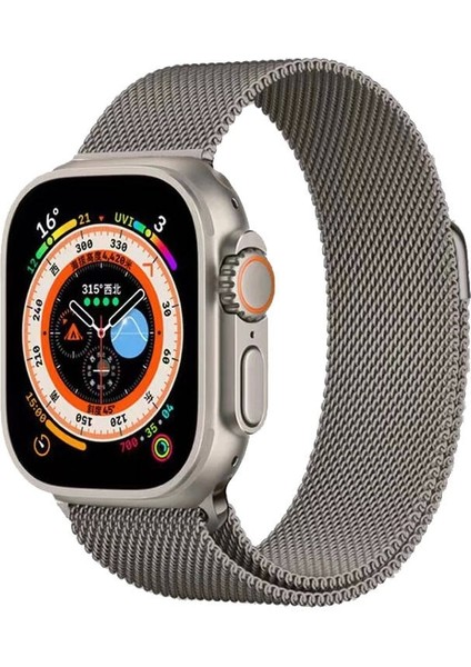 Apple Watch Ultra Ultra 2 49MM Krd-98 Metal Hasır Ince Kordon