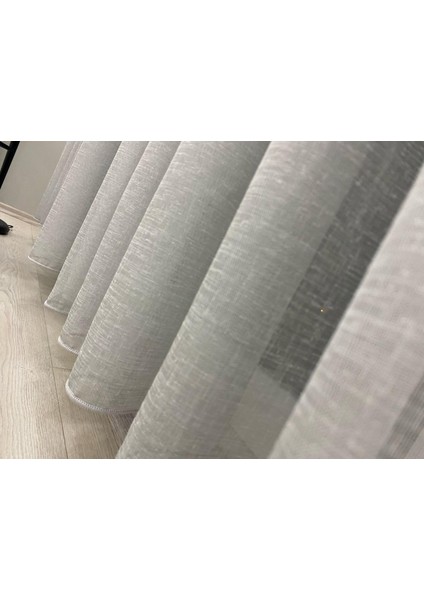 Foldet Gri Keten Tül Perde 1/3 Sık Pileli indirimleri