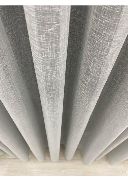 Foldet Gri Keten Tül Perde 1/3 Sık Pileli fırsatları