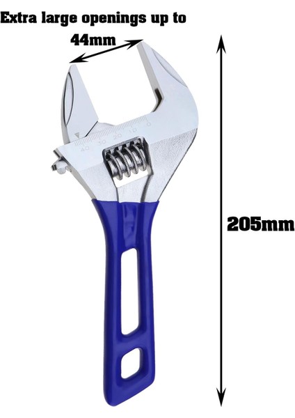 İngiliz Anahtarı Geniş Ağız Izoleli Uzunluk 200 mm Ağız 44 mm Sağlam Kurbağacık