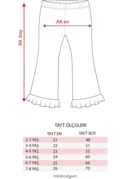 Kız Çocuk Fırfırlı Ispanyol Paça Tayt