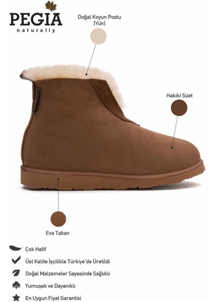 Hakiki Süet Içi Kürklü Unisex Panduf 191200