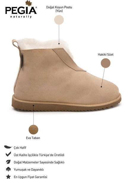 Hakiki Süet İçi Kürklü Unisex Panduf 191200