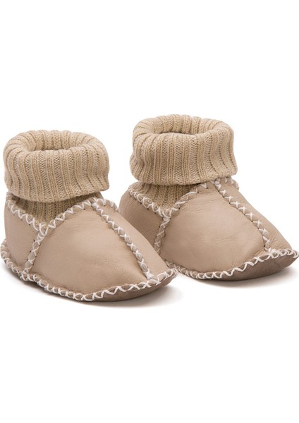 Hakiki Kürklü Çoraplı Bebek Patiği 141117