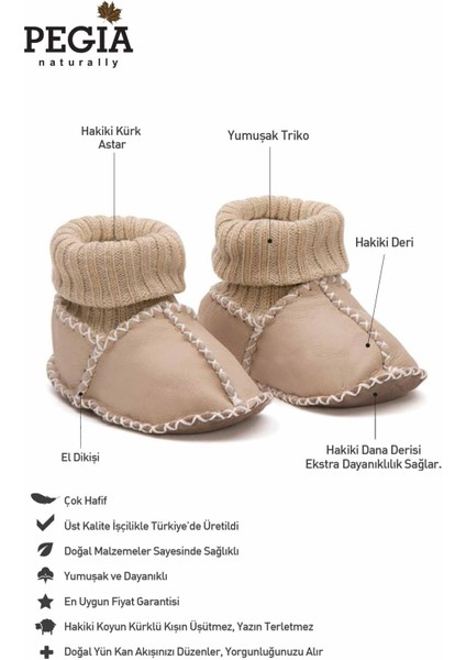 Hakiki Kürklü Çoraplı Bebek Patiği 141117 fiyatları