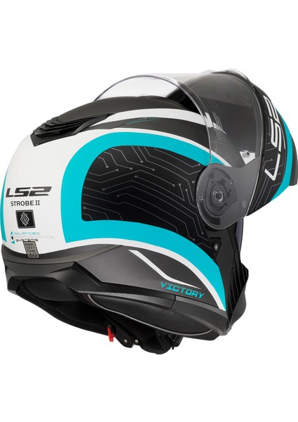 Strobe 2 Vıctory Mat Tıtanıum-Beyaz-Metal Mavi Kask fırsatları