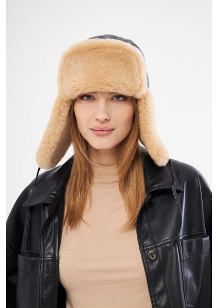 Hakiki Kürklü Unisex Şapka 23SP03