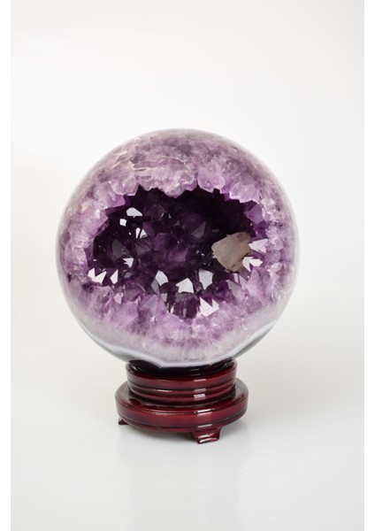 Ametist Doğal Taş Ahşap Standlı Küre fiyatları
