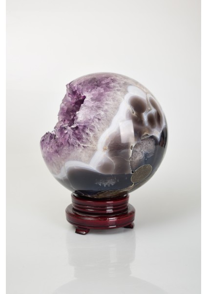 Ametist Doğal Taş Ahşap Standlı Küre indirimleri