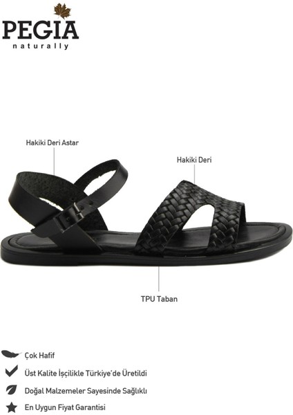 Kadın Örgü Deri Sandalet DG6011