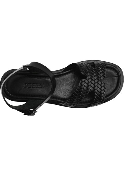 Kadın Örgü Deri Sandalet DG6011