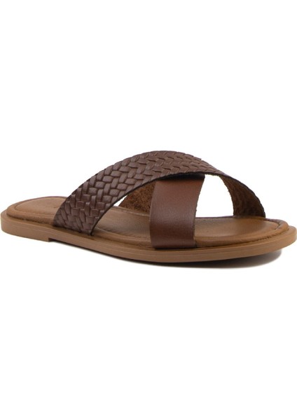 Kadın Bantlı Deri Terlik DG6014 modelleri