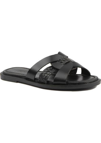 Kadın Örgü Deri Terlik DG6013 modelleri