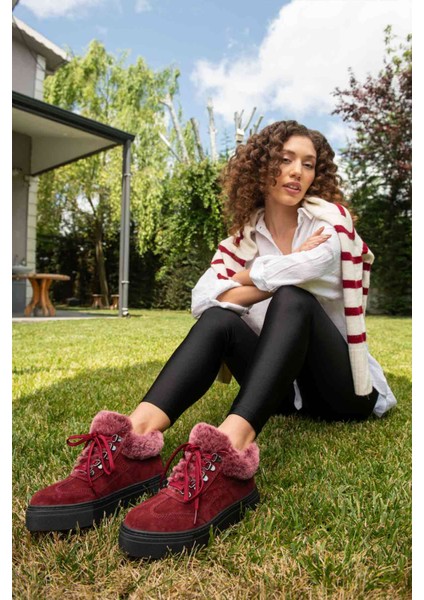 İçi Kürklü Bağcıklı Kadın Sneaker 191350 fırsatları