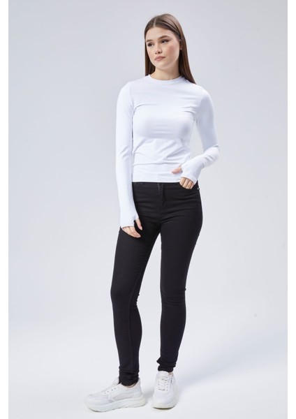 Basic Bisiklet Yaka Uzun Kollu Slim Fit Kadın Body T-Shirt fiyatları