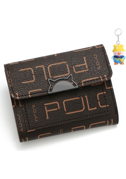 Moda Bayan Kısa Cüzdan Taşınabilir Küçük Üç Katlı Kart Tutucu Para Cüzdanı Kadın Clutch (Yurt Dışından)