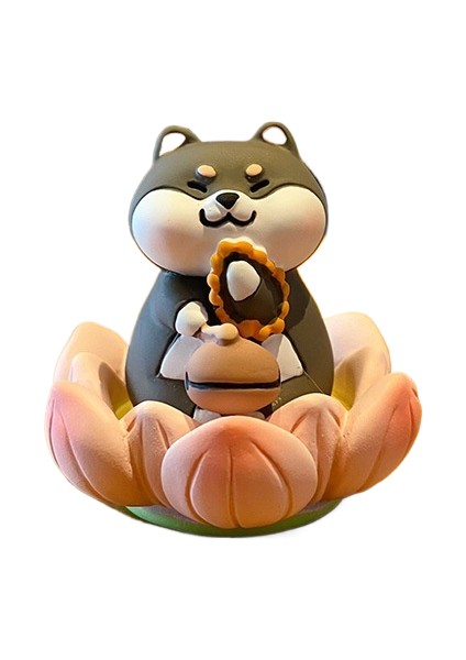 Iyi Şanslar Lotus Lotus Ahşap Balık Üç Çiçek Kedi Araba Ev Dekorasyonu Küçük Süsler (Yurt Dışından)