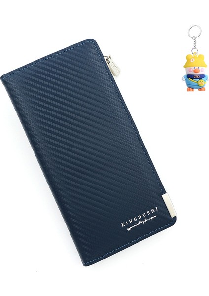 Erkek Uzun Cüzdan Clutch Kimlik Çantası Çoklu Kart Yuvası Yan Fermuar Menteşeli Erkek Cüzdanı (Yurt Dışından)