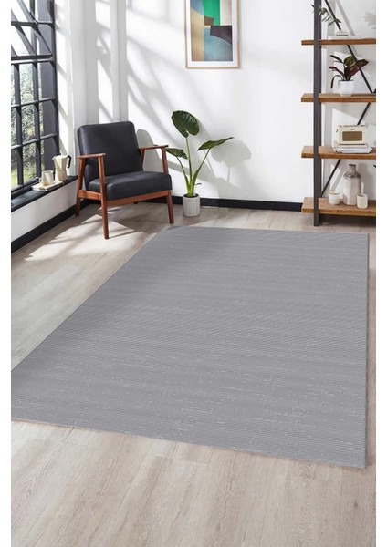 Akasya AK006 Gri Uzun Ömürlü Yumuşak Dokulu Salon Mutfak Koridor Oturma Odası Yolluk Halı