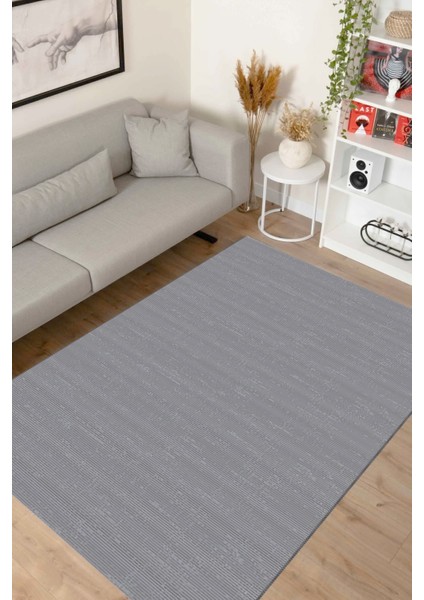 Akasya AK006 Gri Uzun Ömürlü Yumuşak Dokulu Salon Mutfak Koridor Oturma Odası Yolluk Halı