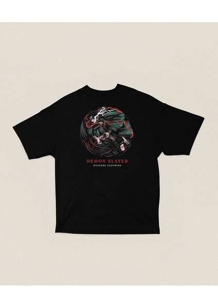 Demon Slayer Oyasumi Clothing Baskılı Unisex Oversize Anime Tişört modelleri