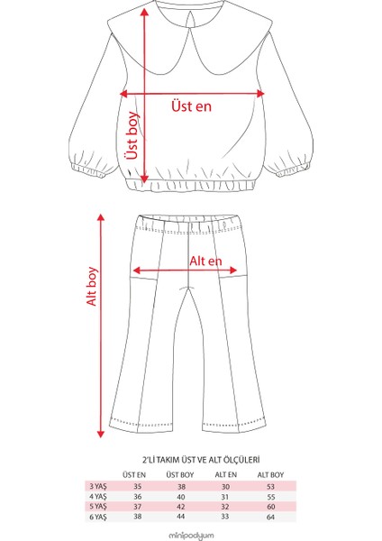 Kız Çocuk Büyük Yakalı Boru Paça Ikili Takım indirimleri