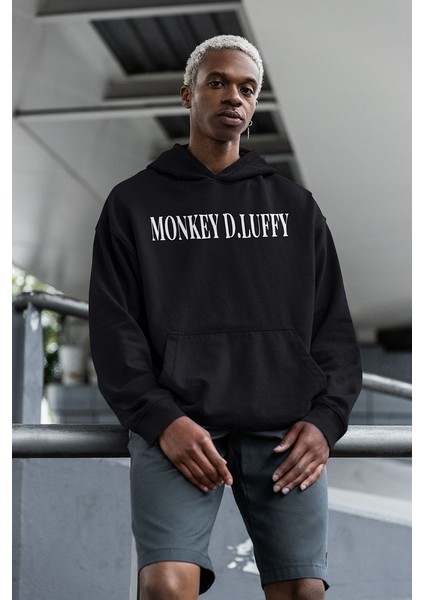 Wanted Monkey D. Luffy Baskılı Unisex Oversize Anime Hoodie